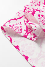 Hazel Blues® |  Pink Western Print Zipped Collar Short Sleeve Summer Blouse Top