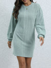 Hazel Blues® |  Round Neck Long Sleeve Mini Dress