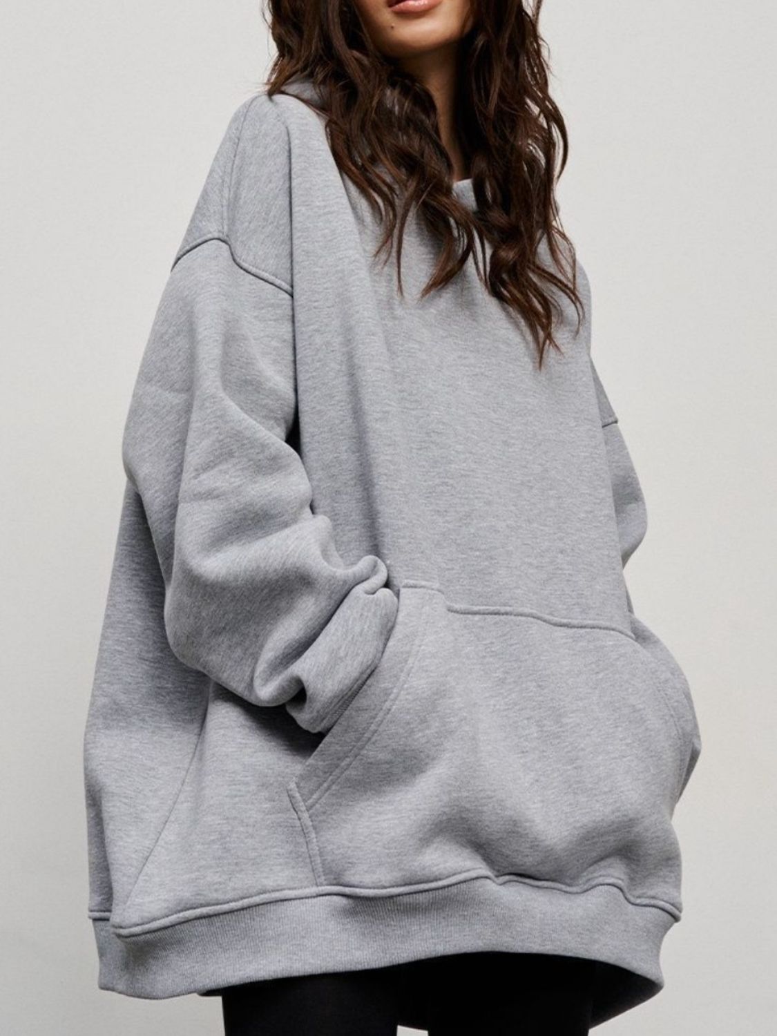 Hazel Blues® |  Pocketed Dropped Shoulder Long Sleeve Hoodie