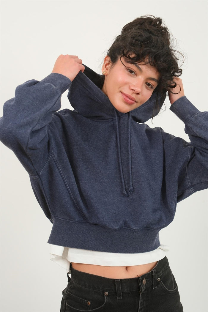 Hazel Blues® |  HYFVE Drop Shoulder Cropped Hoodie