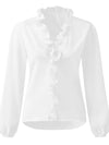 Hazel Blues® |  Ruffled V-Neck Long Sleeve Blouse