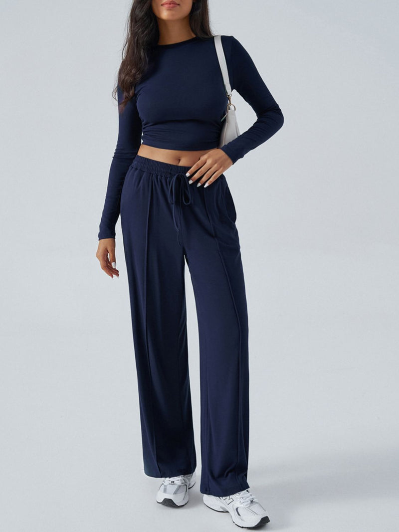 Hazel Blues® |  Devine Round Neck Long Sleeve Top and Pants Set