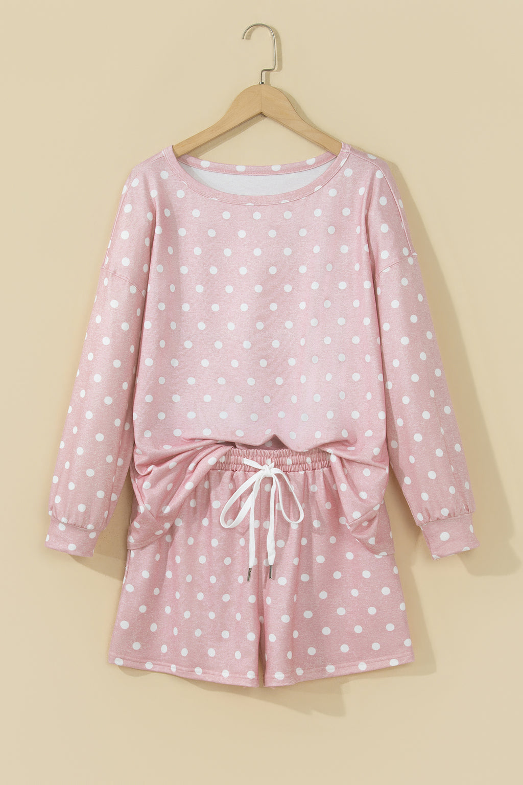 Pink Polka Dot Top and Shorts Set