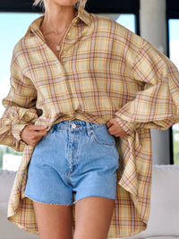 Hazel Blues® |  Plaid Button Up Long Sleeve Shirt