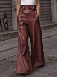 Hazel Blues® |  Half Elastic Waist Wide Leg Pants