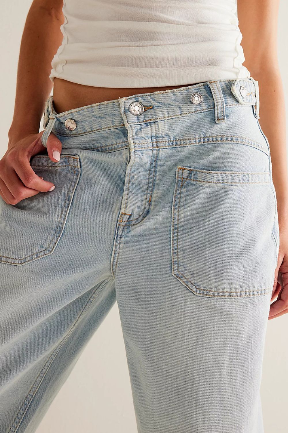 Hazel Blues® |  Washed Wide Leg Jeans with Pockets