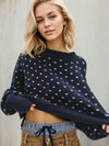 Hazel Blues® |  Slit Round Neck Long Sleeve Sweater