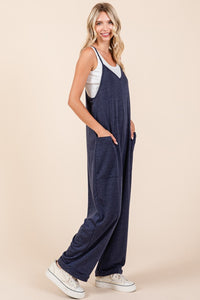 Hazel Blues® |  Mittoshop Patch Pocket Wide Leg Sleeveless Jumpsuit