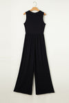 Hazel Blues® |  Round Neck Sleeveless Jumpsuit