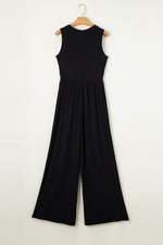 Hazel Blues® |  Round Neck Sleeveless Jumpsuit
