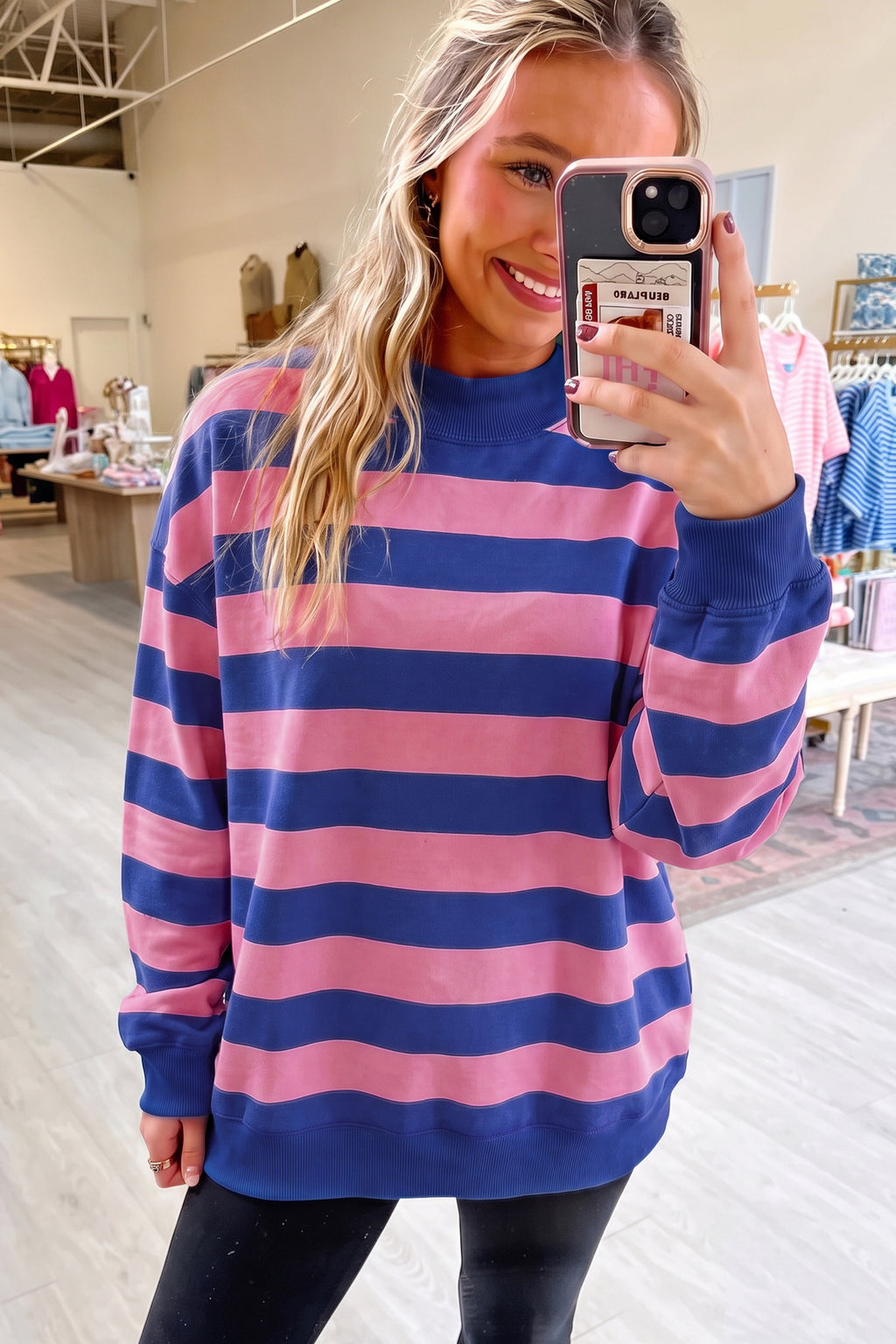 Lovely Dreams Striped Relaxed Sweatshirt