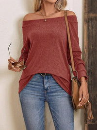 Off-Shoulder Long Sleeve T-Shirt