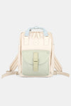 Hazel Blues® |  Himawari Contrast Waterproof Canvas Backpack Bag with Round Label