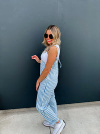 Hazel Blues® |  PREORDER: Blue Stripe Britte Romper Overalls