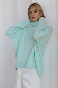 Hazel Blues® |  Basic Bae Turtleneck Dropped Shoulder Long Sleeve Sweater