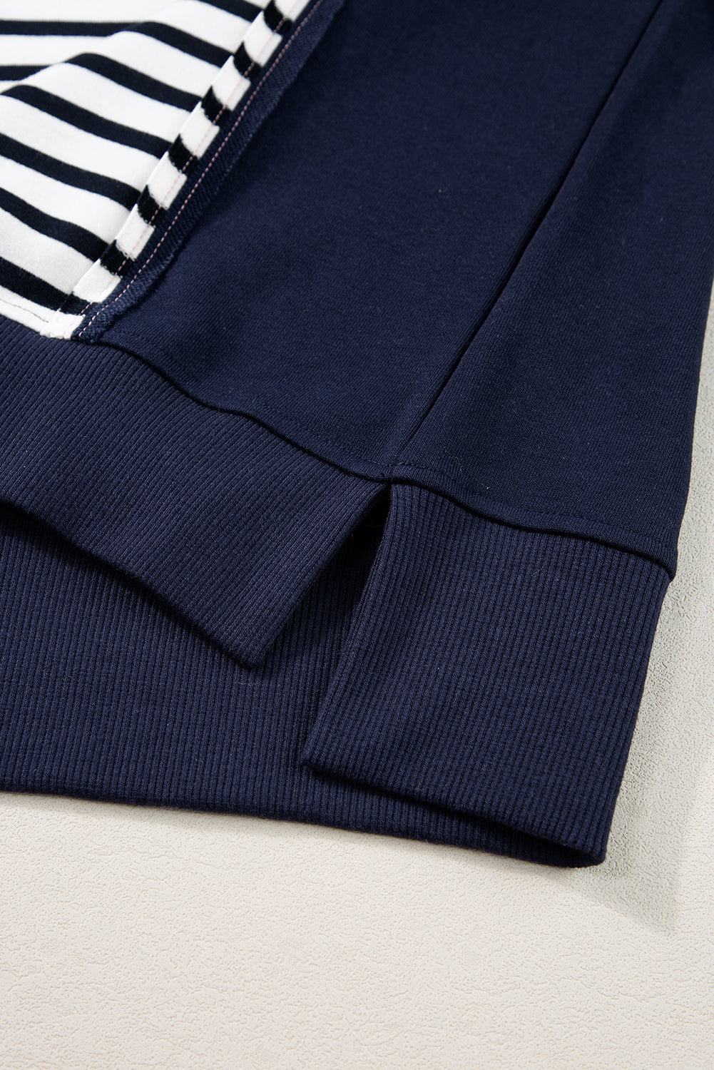 Hazel Blues® |  Exposed Seam Striped Long Sleeve Sweatshirt