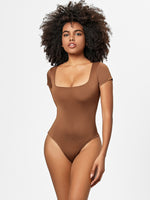 Hazel Blues® |  Square Neck Short Sleeve Bodysuit
