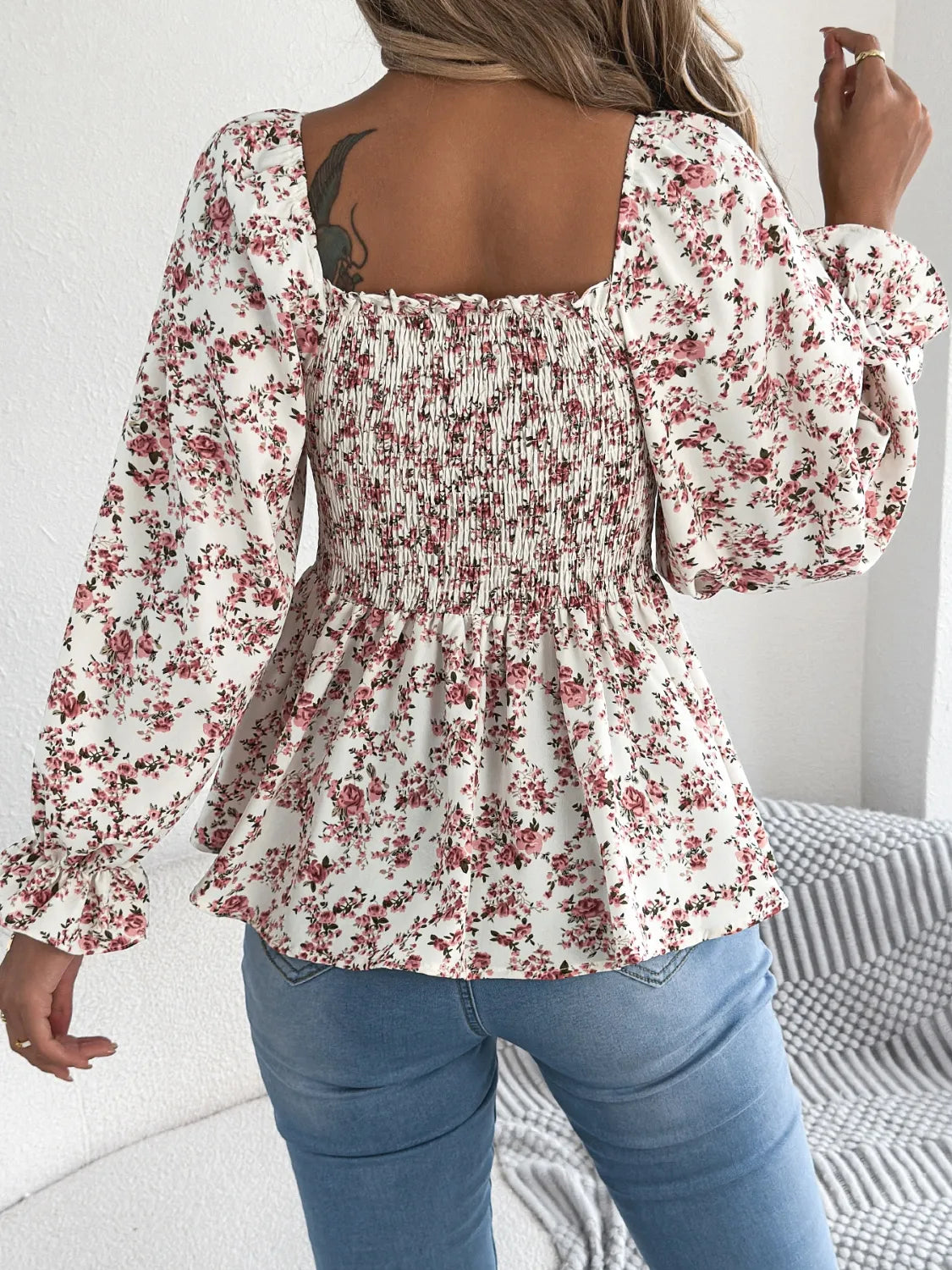 Y’s◆2024PFALL CUPRO FLOWER PATTERN DOUBLE FRONT PLACKET BLOUSE/2 Pavilion -Two-Layer Floral-Print Blouse - Carlisle Collection