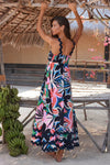Hazel Blues® |  Printed Square Neck Wide Strap Dress