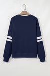 Hazel Blues® |  Evergreen Varsity Striped Detail Drop Shoulder Oversized Sweatshirt