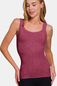 Hazel Blues® |  Zenana Ribbed Scoop Neck Tank