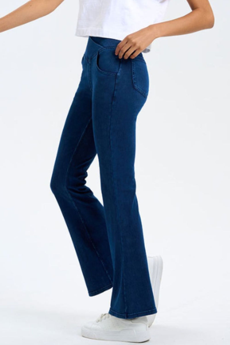 Hazel Blues® |  Basic Bae Pocketed Highly Stretchy Bootcut Jeans