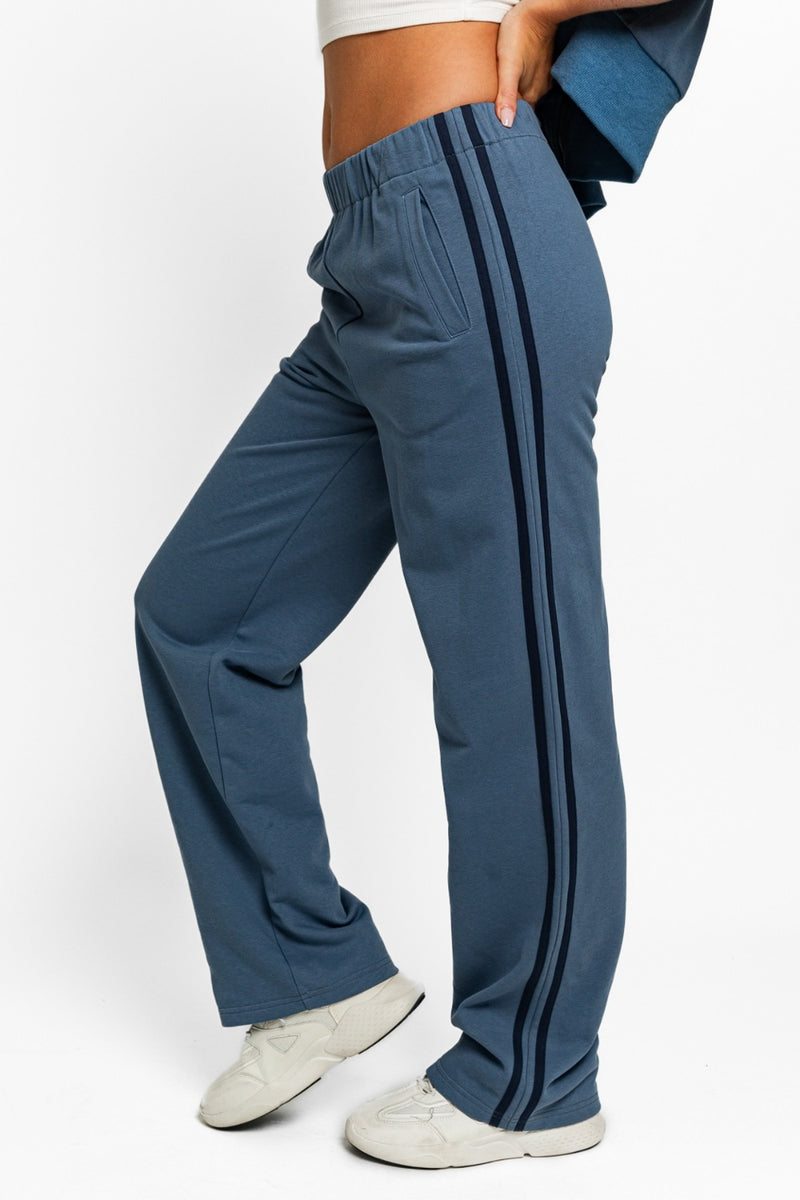 Hazel Blues® |  Tasha Apparel High Waisted Side Stripes Straight Track Sweatpants