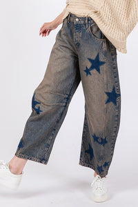 Hazel Blues® |  SAGE + FIG Star Wide Leg Jeans with Pockets