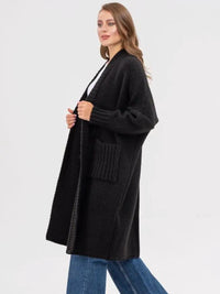 Hazel Blues® |  Pocketed Open Front Long Sleeve Longline Cardigan