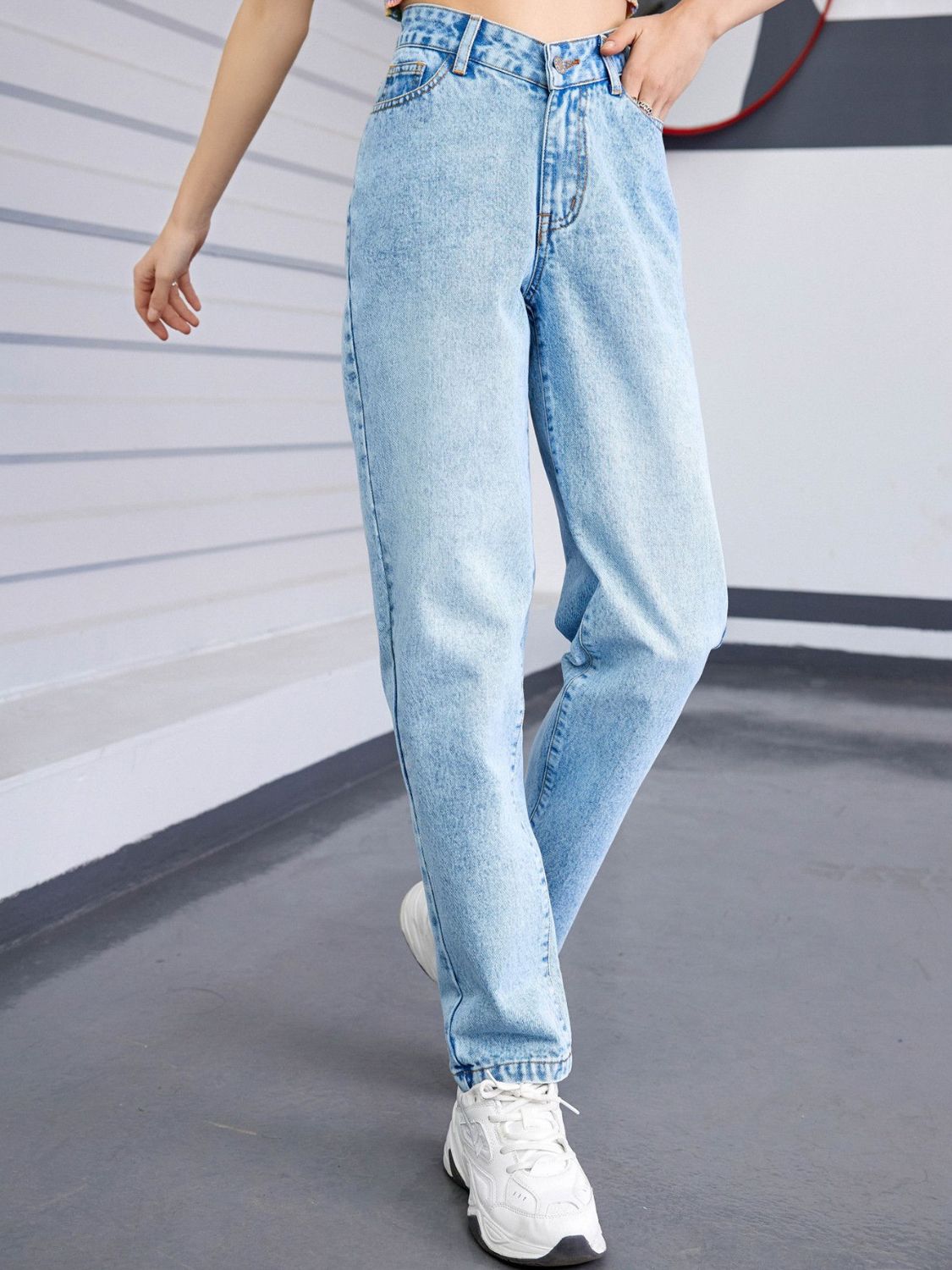 Hazel Blues® |  Straight Leg Jeans with Pockets