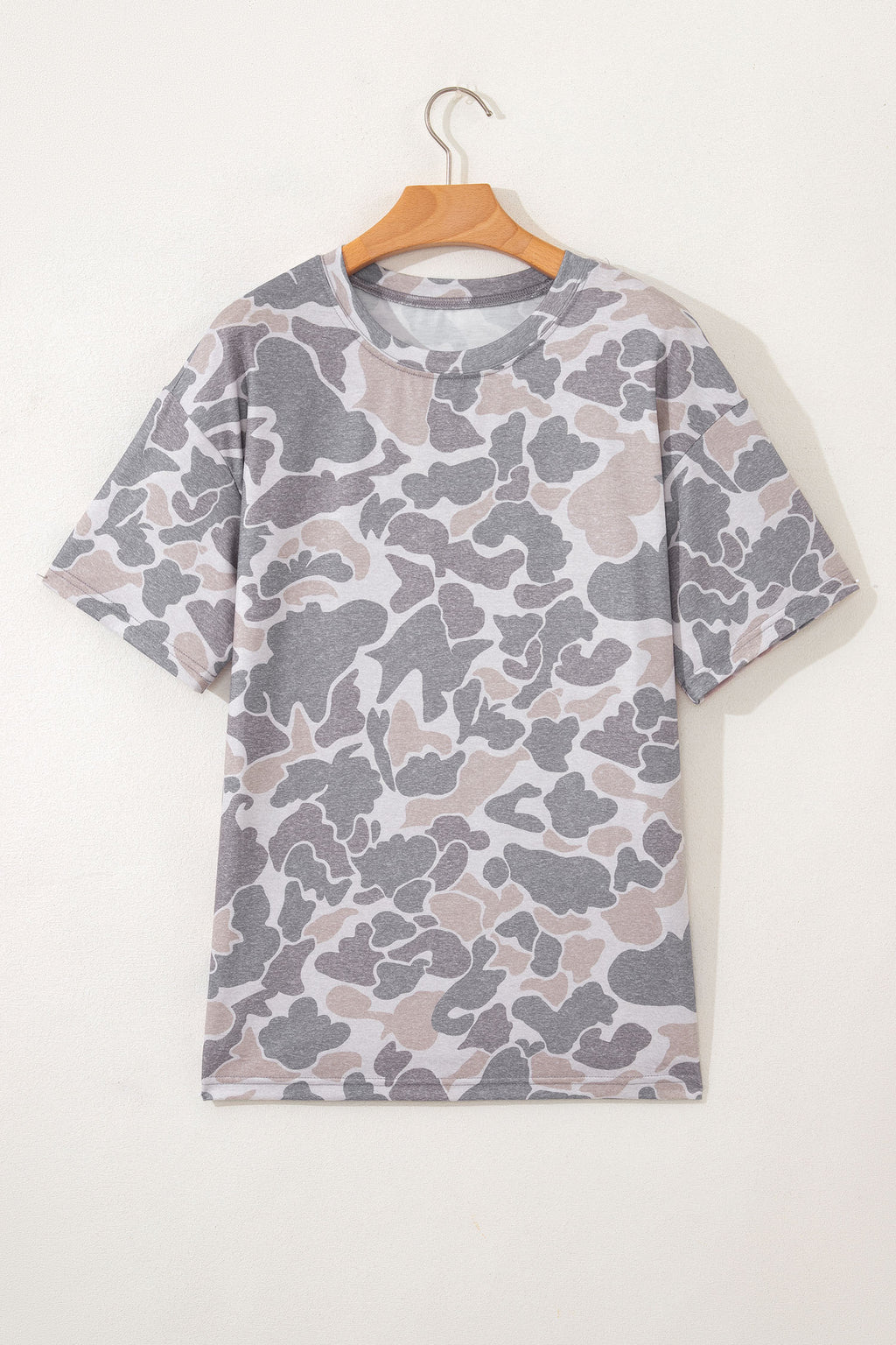Multicolor Retro Camouflage Print Womens Casual T-Shirt