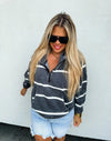Hazel Blues® |  PREORDER: Summer Striped Easy Does It Pullover in Two Colors