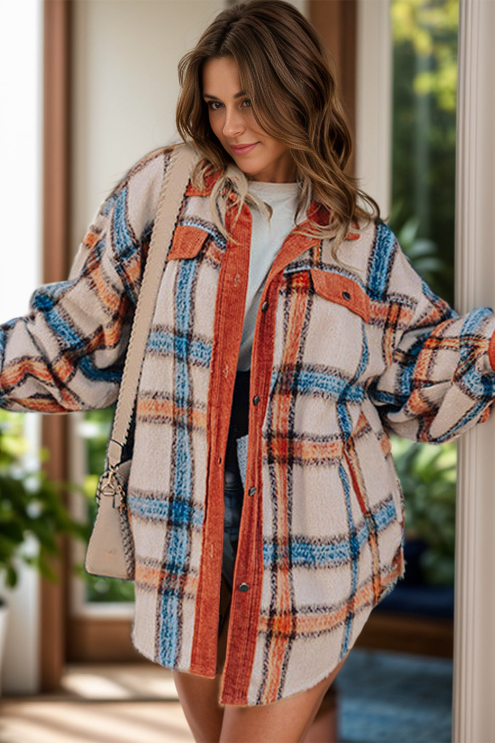 Hazel Blues® | Plaid Button Down Jacket