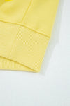 Hazel Blues® |  Yellow Cream Drop Shoulder Puff Sleeve Crop Pullover Drawstring Wide Leg Pants Set