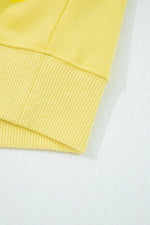 Hazel Blues® |  Yellow Cream Drop Shoulder Puff Sleeve Crop Pullover Drawstring Wide Leg Pants Set