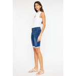 Hazel Blues® |  Kan Can Stone Wash Bermuda Shorts: Medium