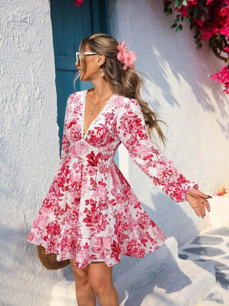 flower print long sleeve dress Hazel Blues