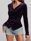 Hazel Blues® |  Ruched Surplice Long Sleeve Top