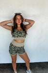 Hazel Blues® |  PREORDER: Camo Bra & Biker Short Set