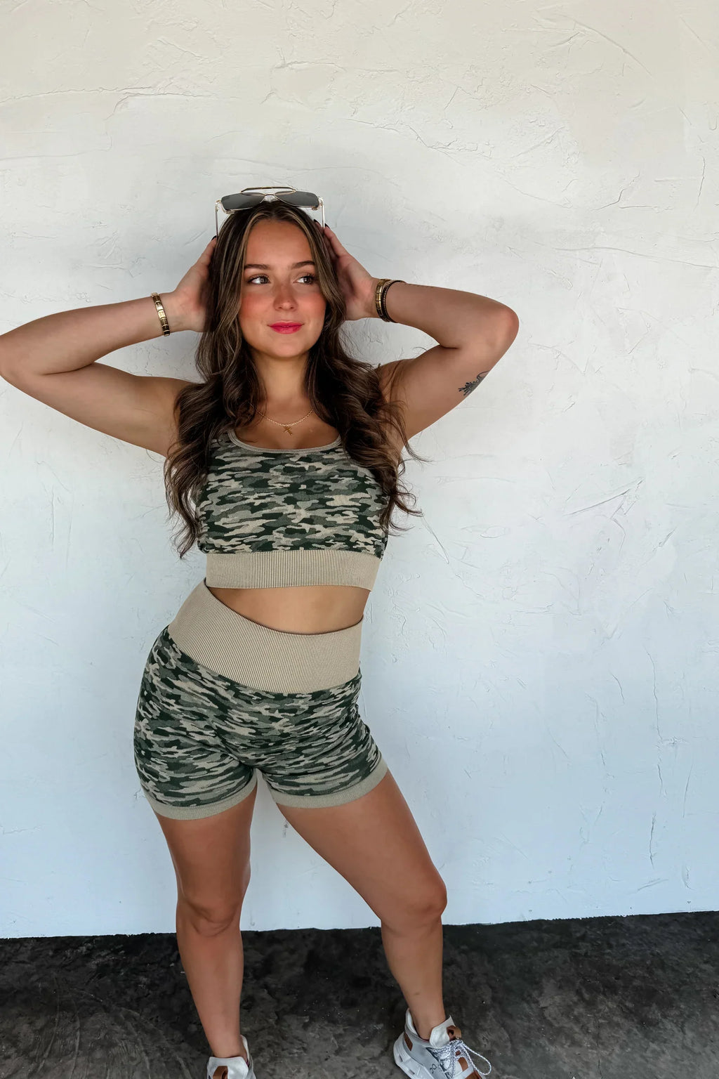 Hazel Blues® |  PREORDER: Camo Bra & Biker Short Set