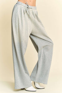 Hazel Blues® |  Davi & Dani Rhinestone Drawstring Wide Leg Pants