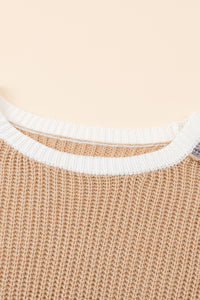 Hazel Blues® |  Color Block Round Neck Drop Shoulder Sweater