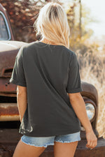 Hazel Blues® |  Carbon Grey Vintage Yall Cowboy Boots Graphic Tee