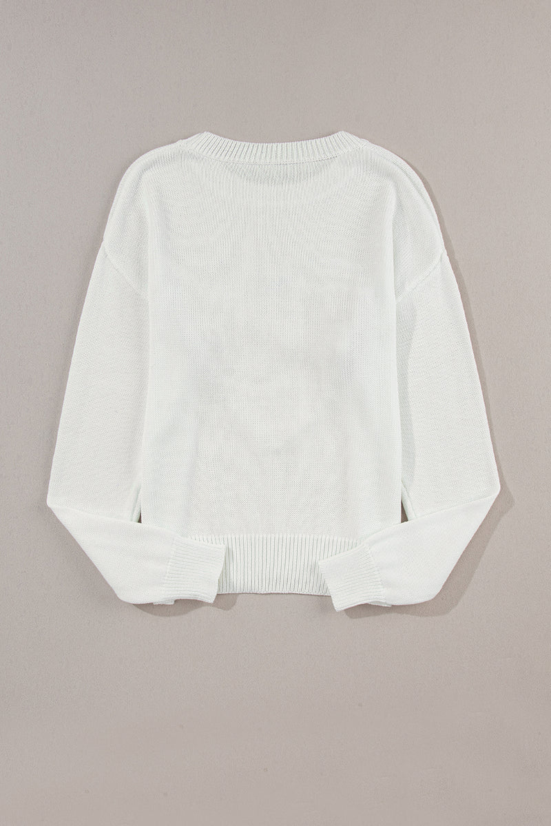 Hazel Blues® |  XOXO Round Neck Drop Shoulder Sweater