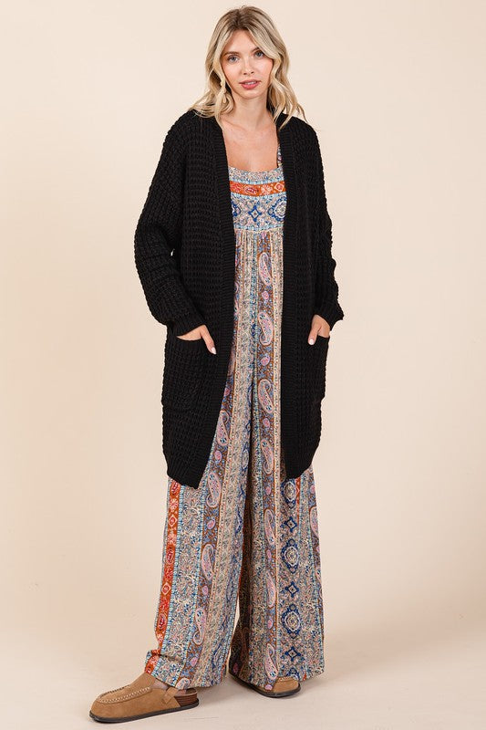 Hazel Blues® |  Mittoshop Open Front Long Sleeve Longline Cardigan