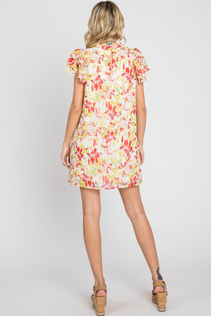 Hazel Blues® |  GeeGee Floral Short Sleeve Mini Dress