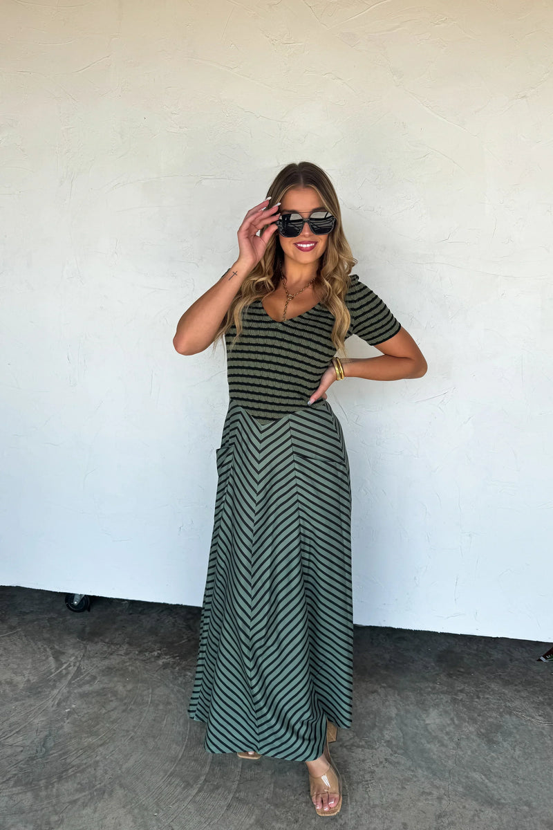 Hazel Blues® |  PREORDER: Calista Stripe Dress