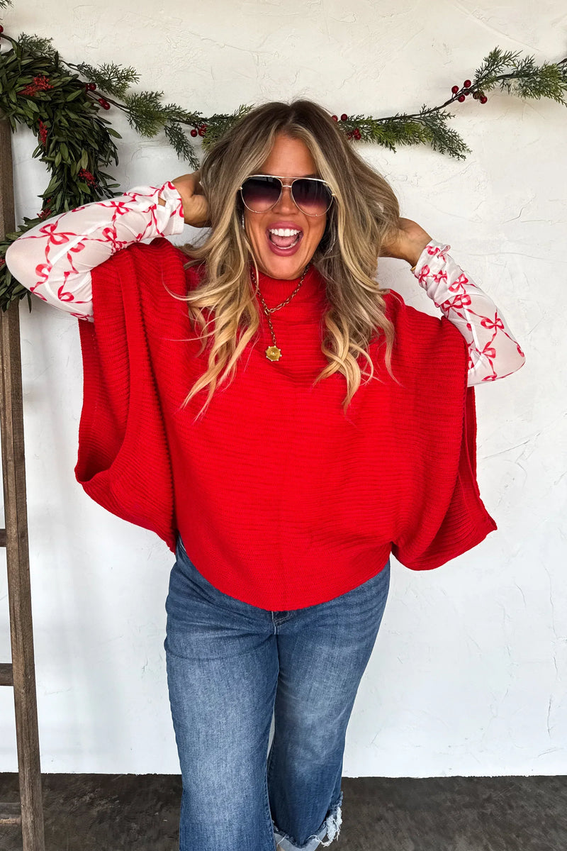 Hazel Blues® |  PREORDER: Holiday Meg Pullover Poncho