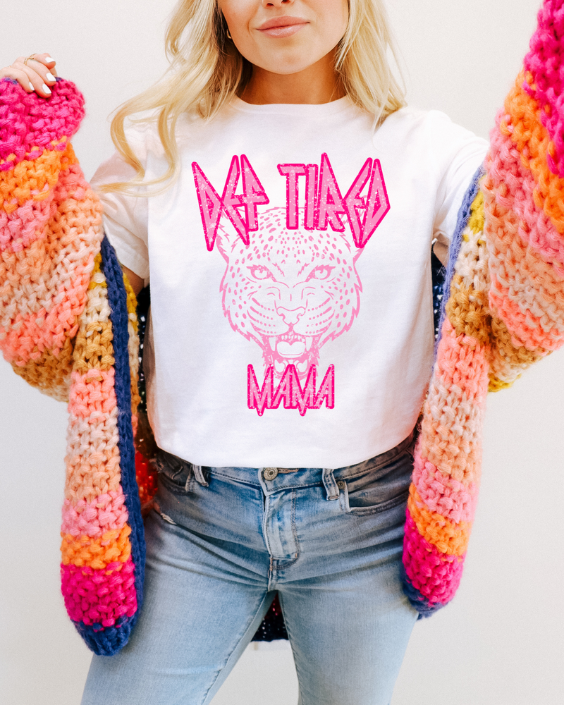 Hazel Blues® |  Def Tired Mama in White Graphic Tee