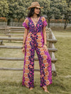 Hazel Blues® |  Tied V-Neck Short Sleeve Jumpsuit
